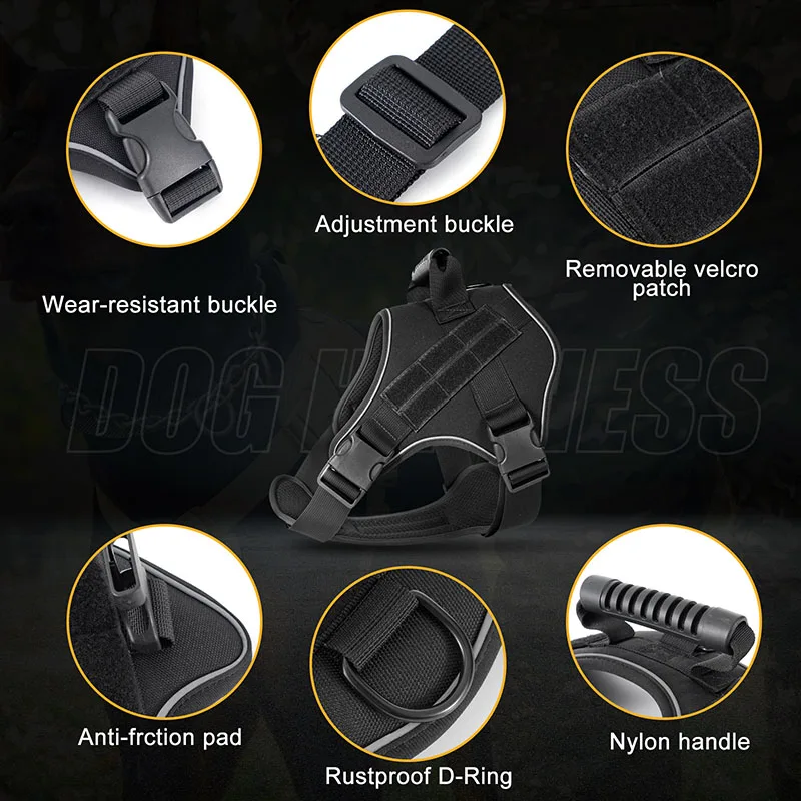 Tactical Dog Harness for Large - No Pull Dog Harness avaliação e preço
